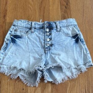 Altar'd State Blue Jean Shorts Distressed Frayed Hem